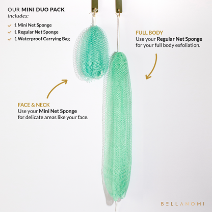Bellanomi African Net Sponge + Mini Net Sponge Duo Pack