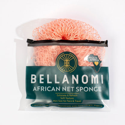 Bellanomi African net sponge in packaging on a white background