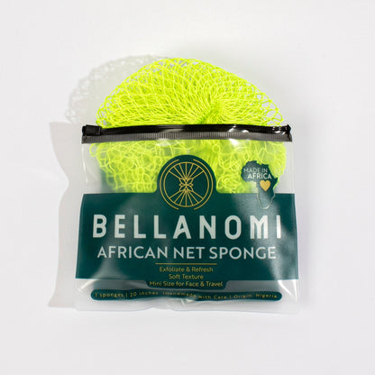 Bellanomi African net sponge in packaging on a white background