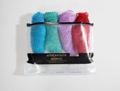 4-Piece African Exfoliating Net Sponge Set