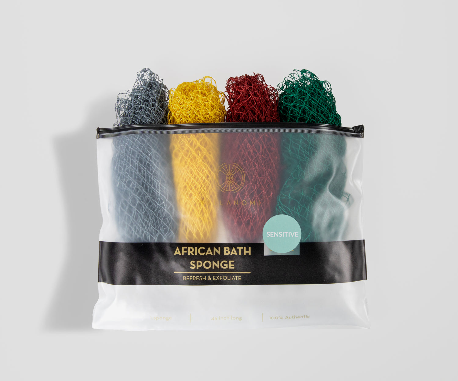 4-Piece African Exfoliating Net Sponge Set for SENSITIVE SKIN