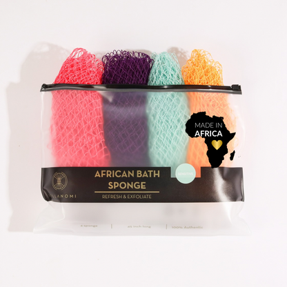 4-Piece African Exfoliating Net Sponge Set for SENSITIVE SKIN