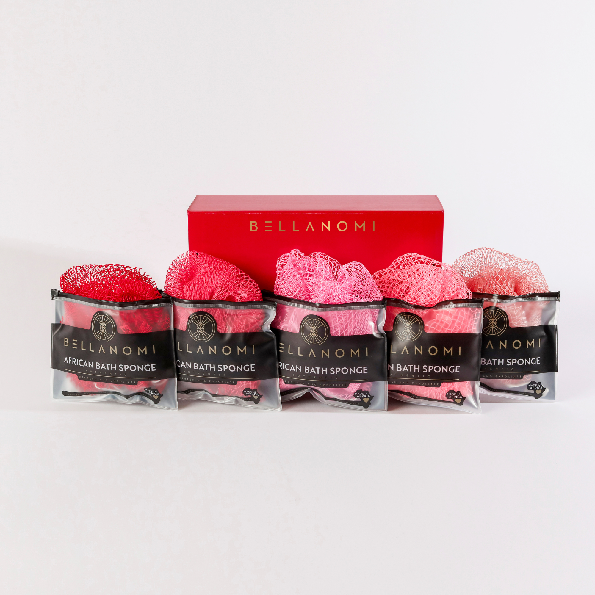 5-Pack African Exfoliating Net Sponges Cupid Box