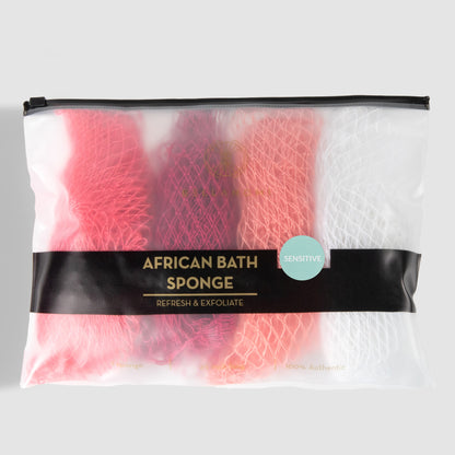 4-Pack African Exfoliating Net Sponge Cupid Bundle (SENSITIVE SKIN)