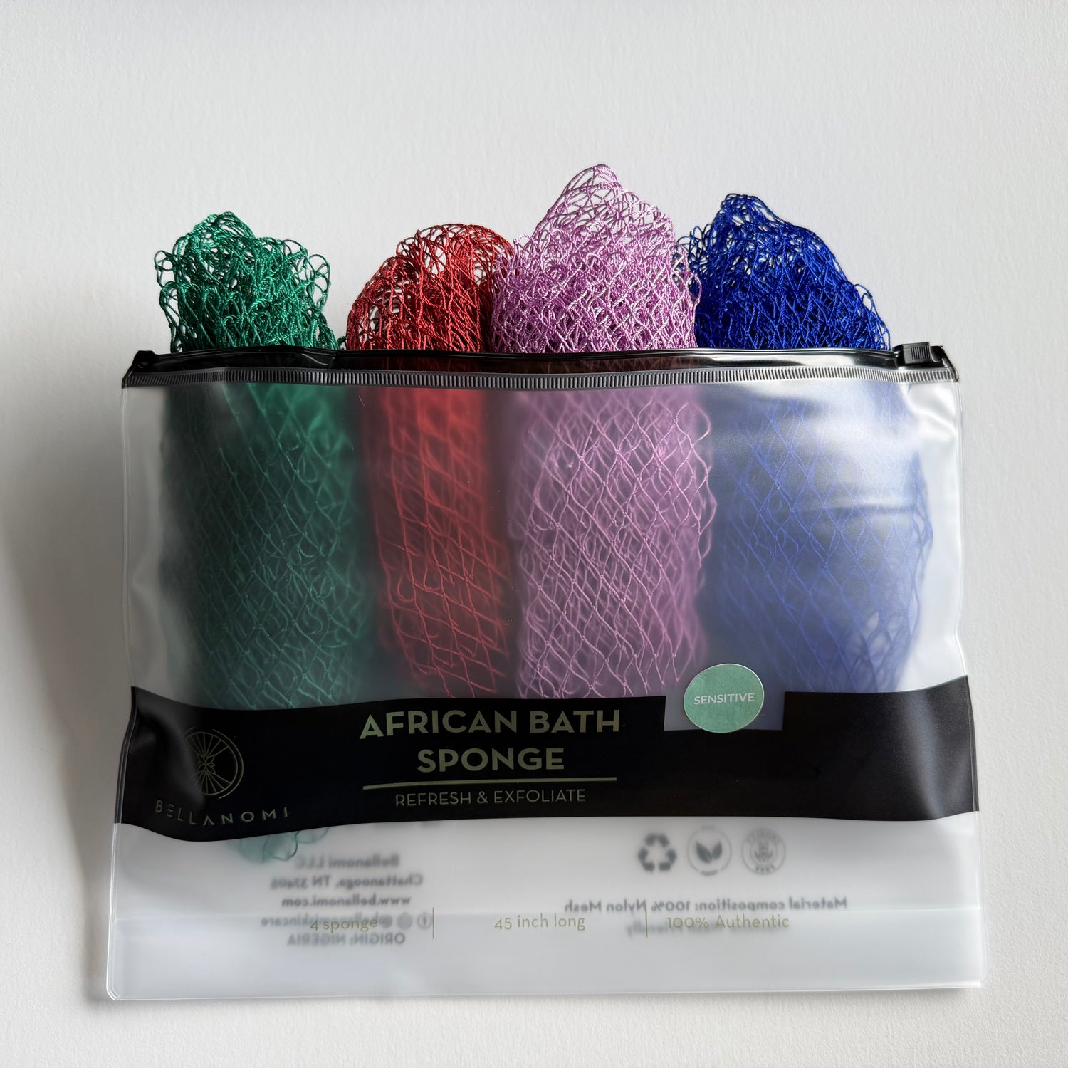 4-Pack African Exfoliating Net Sponge Soft Texture