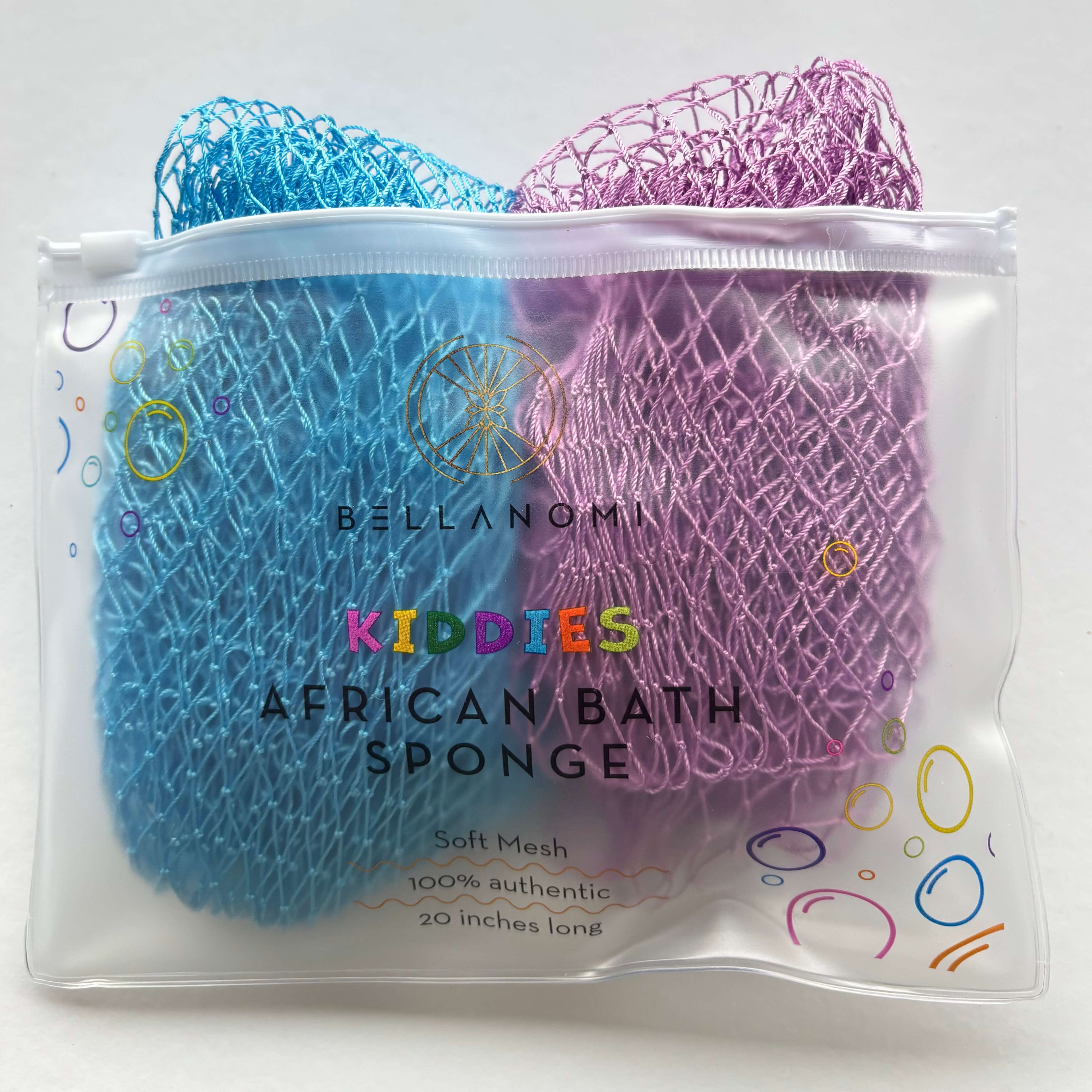 2-Pack Kiddies African Bath Sponge 20" - Soft Texture