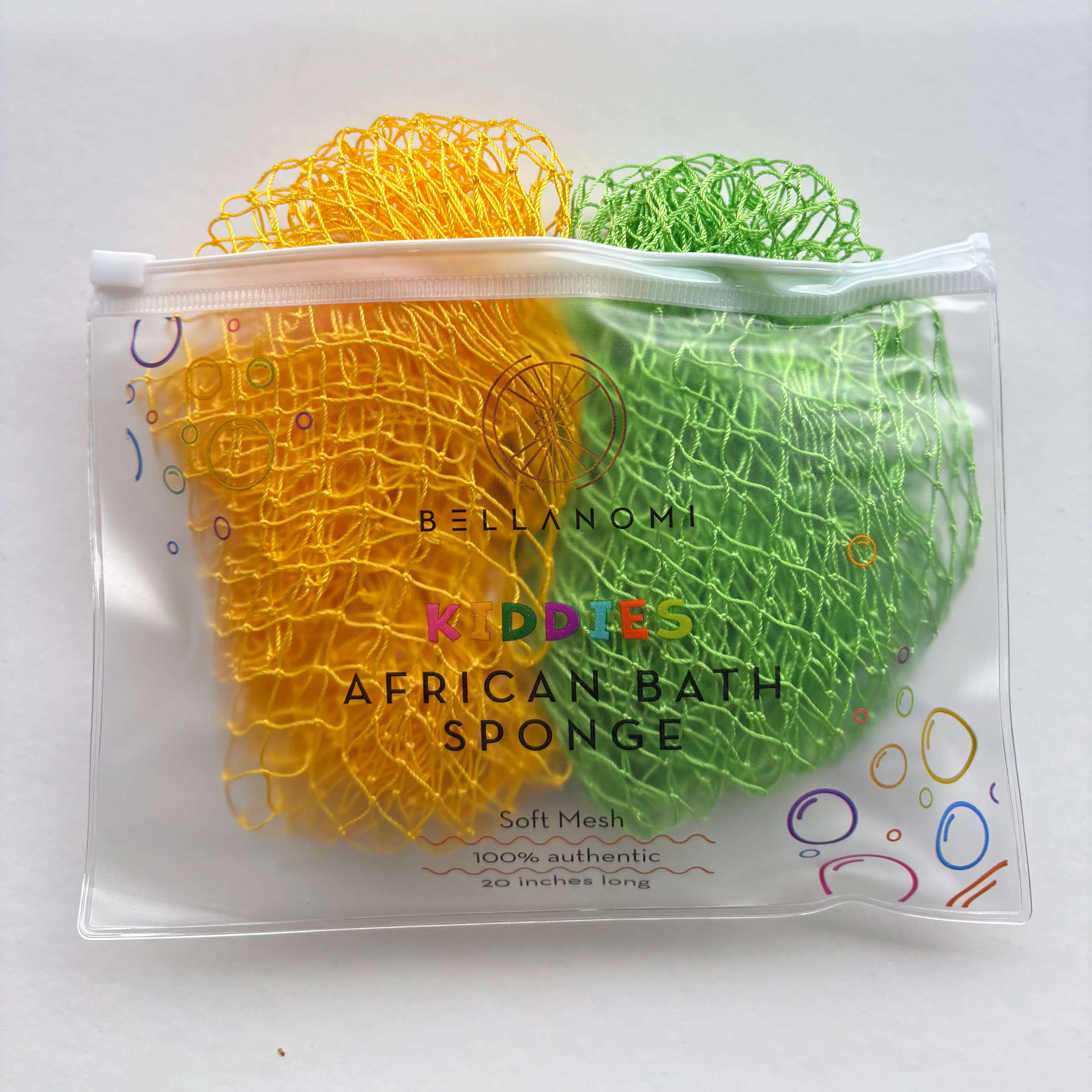 2-Pack Kiddies African Bath Sponge 20" - Soft Texture