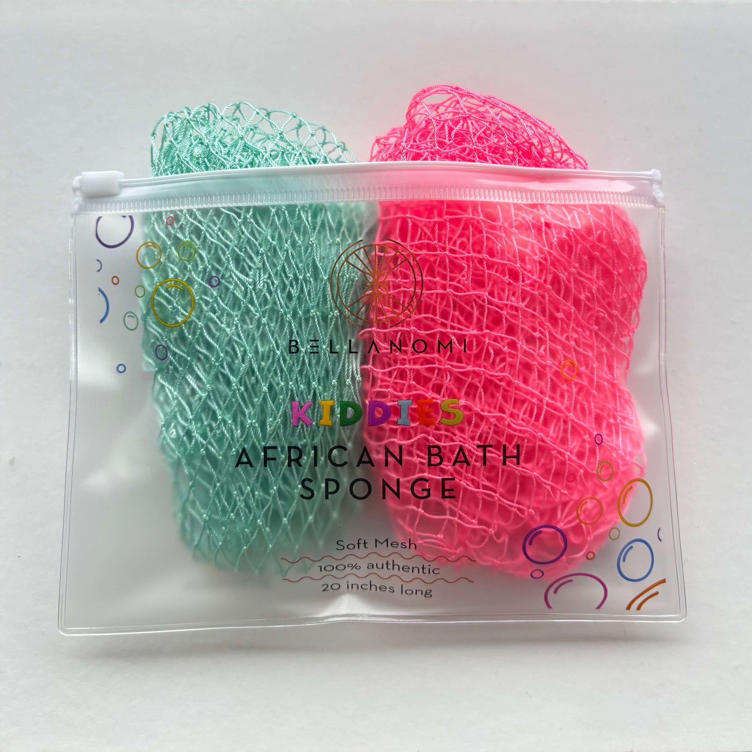 2-Pack Kiddies African Bath Sponge 20" - Soft Texture