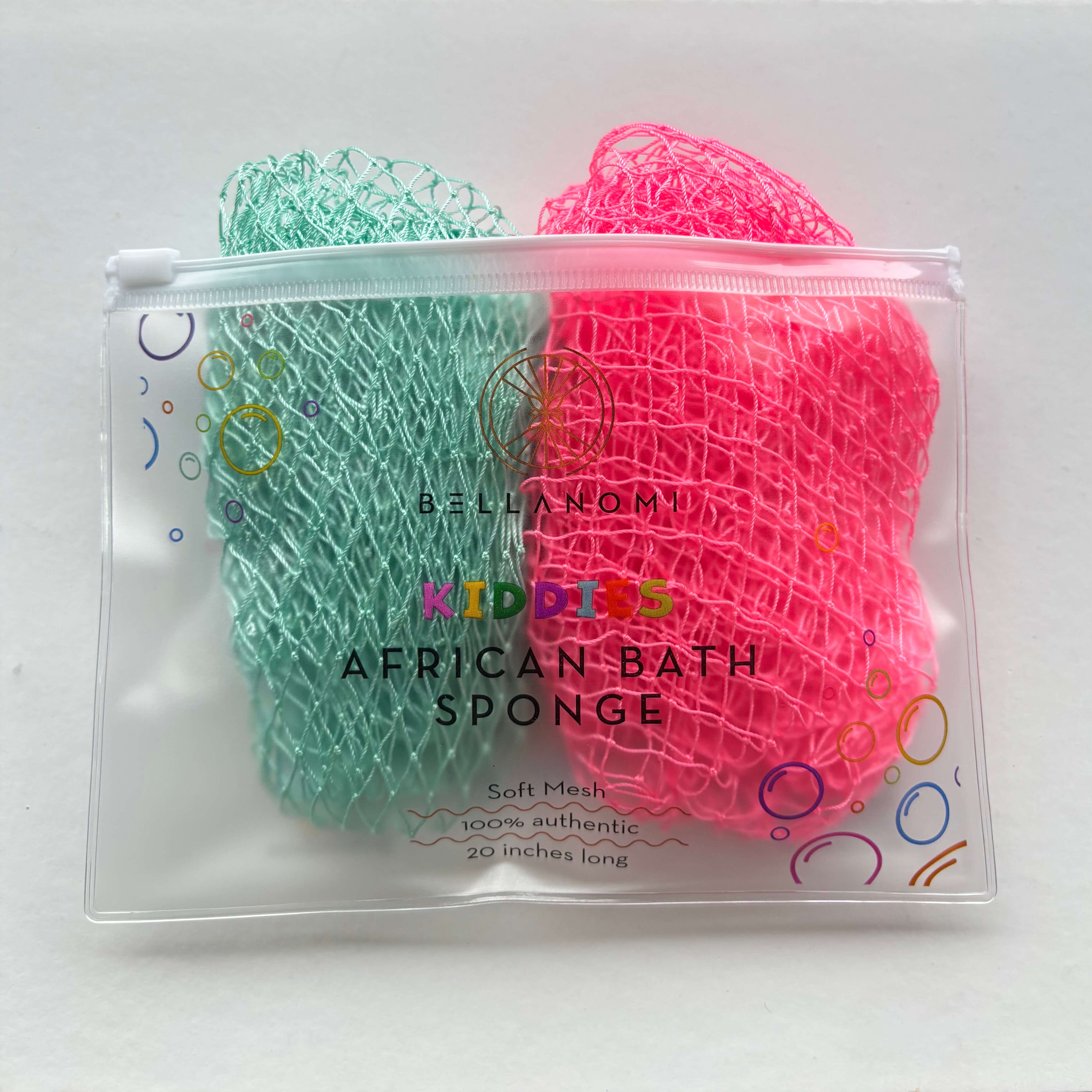2-Pack Kiddies African Bath Sponge 20" - Soft Texture