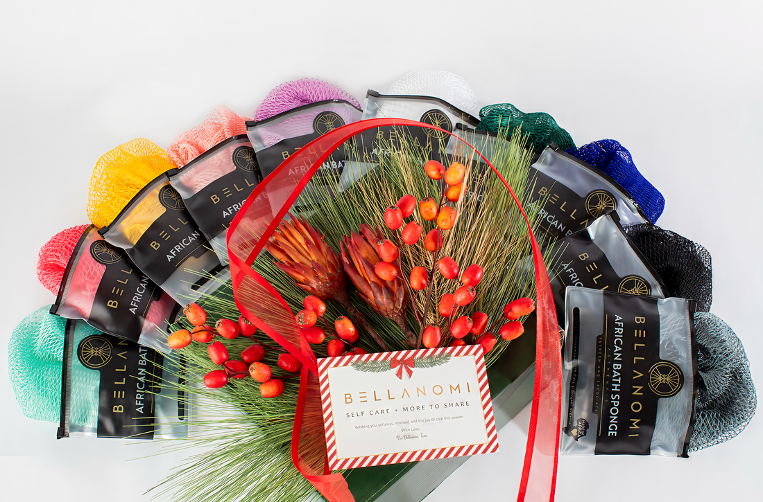 10-Pack African Exfoliating Net Sponges Holiday Box