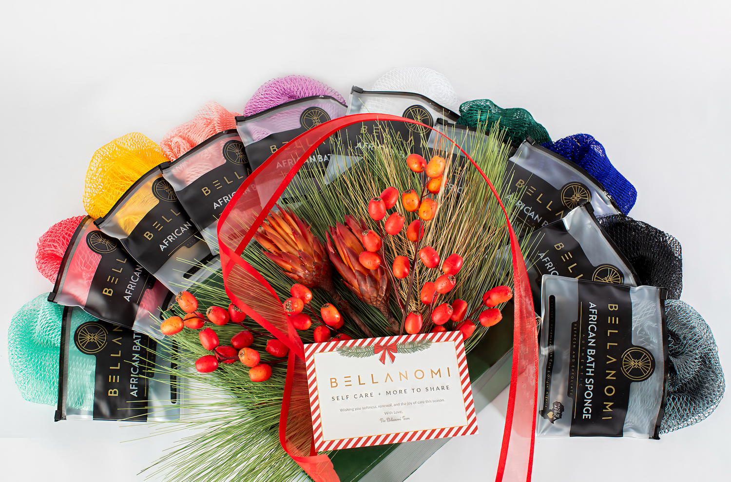 10-Pack African Exfoliating Net Sponges Holiday Box