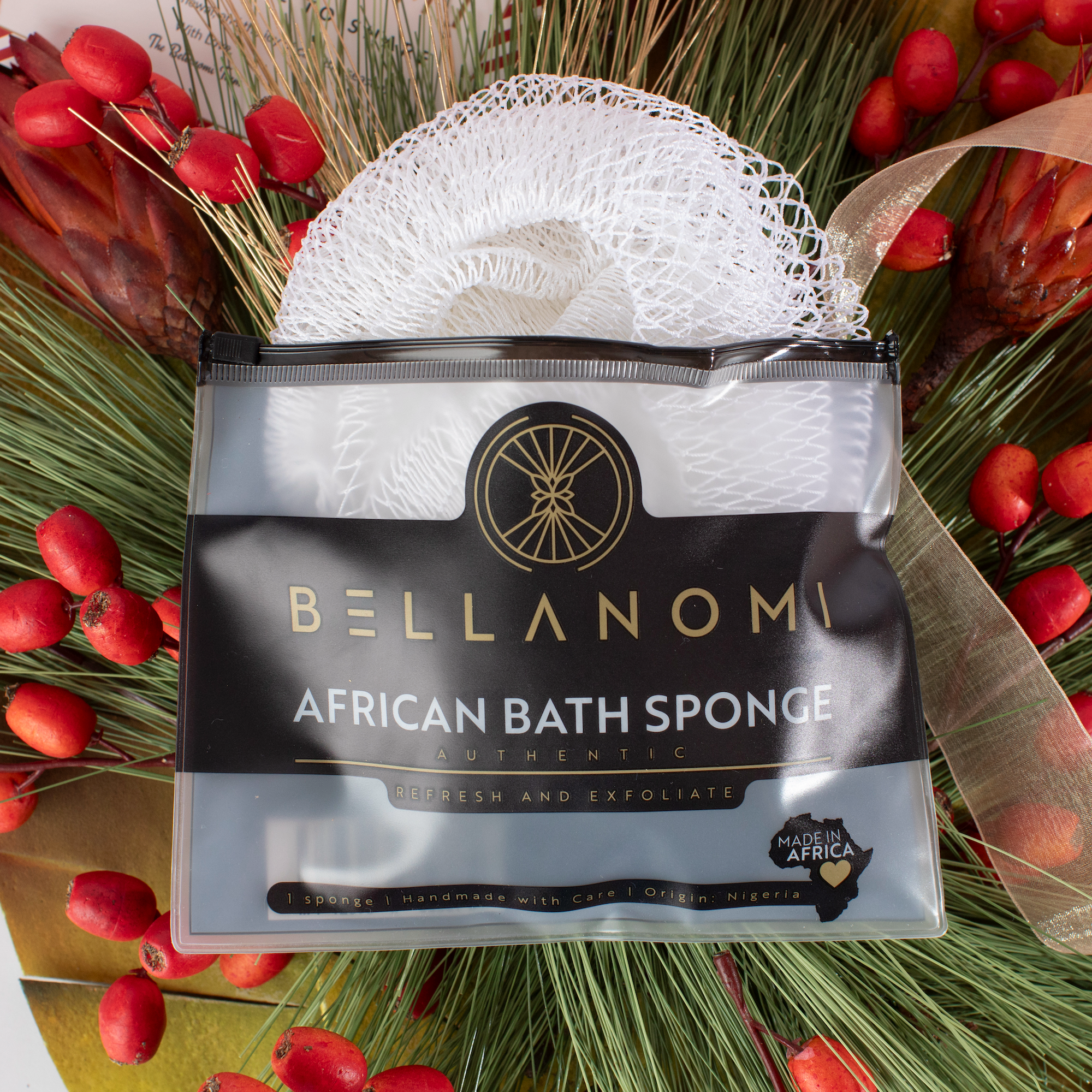 10-Pack African Exfoliating Net Sponges Holiday Box